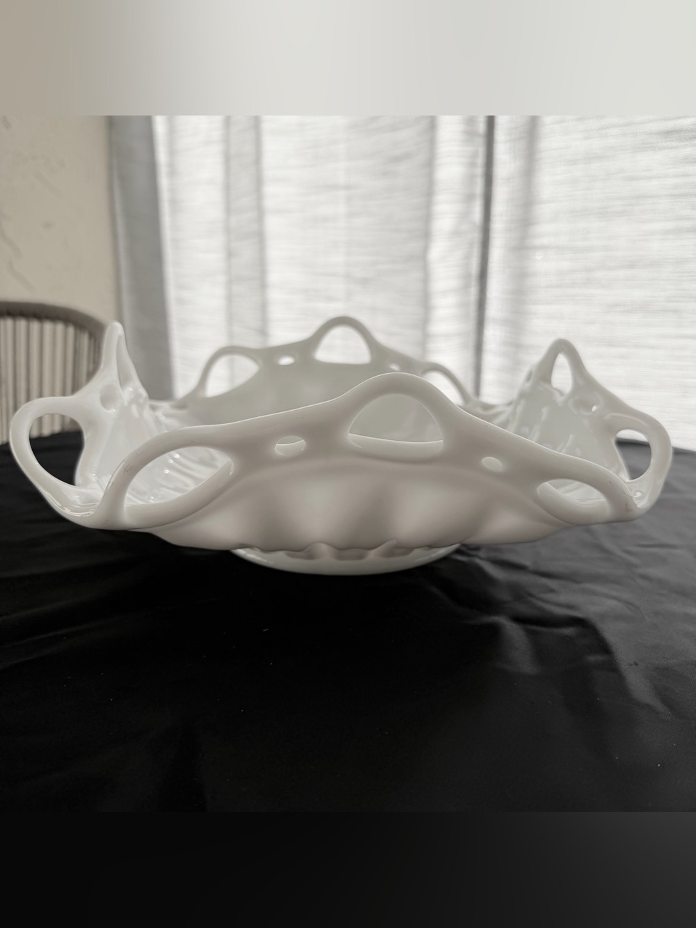 Vtg Fostoria White Milk Glass Dish Bowl